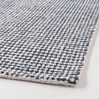 Hand-Tufted 100% Wool Pile Area Rug – Geometric Textured Grid Check Pattern – Thick and Durable Floor Carpet for Bedroom, Living Room, Kids Room, and Dining Area (Charcoal Gray, 6' Round)