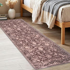 KILOCOCO Hallway Runner 2x6 Rug Runner Printed Vintage Floral Washable Kitchen Runners Non-Slip Rubber Backed Runners for Hallways Laundry Room Distressed Boho Rugs for Entryway Bedroom, Red