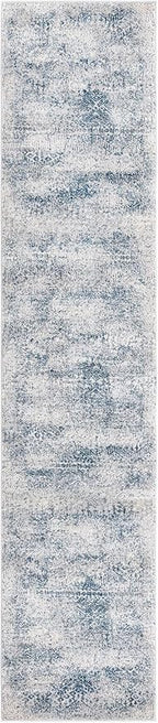 Unique Loom Finsbury Collection Area Rug - Sarah (2' x 9' 10" Runner, Blue/ Ivory)
