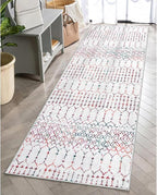 Lahome Moroccan Washable Runner Rug 2x6 Non-Slip Anti-Fatigue Kitchen Rugs and Runners Throw Soft Long Bathroom Runner, Geometric Print Distressed Floor Runners for Entryway Laundry Room Foyer