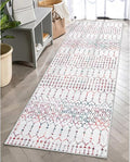 Lahome Moroccan Long Kitchen Rugs Runners 2x8 Rug Runners for Hallways Low-Profile Non Slip Rubber Backed Carpet, Geometric Print Distressed Floor Mat for Entryway Laundry Room Foyer