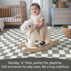jinchan Runner Rug 2x6 Hallway Washable Modern Checkered Geometric Lattice Kids Bedroom Rug Indoor Floor Cover Non Slip Soft Carpet for Nursery Room Kitchen Laundry Room Home Grey