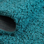 Unique Loom Solid Shag Collection Area Rug (5' 3" x 8' Oval, Deep Aqua Blue)