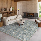 8x10 Washable Area Rugs Ultral Soft Non-Slip Stain Resistant Vintage Boho Large Carpet for High-Traffic Living Room & Dining Room