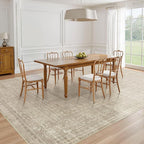 7x9 Area Rug Living Room: Washable Large Vintage Rug Neutral Non-Slip Soft Stain Resistant Indoor Carpet for Bedroom Nursery Dining Room Under Table Bed Home House Office Playroom - Brown