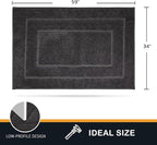 PURRUGS Dirt Trapping Door Mat 34" x 59", Non-Slip/Skid Machine Washable Entryway Area Rug, Dog Doormat, Super Absorbent Welcome Mat for Muddy Wet Shoes and Paws, Charcoal