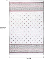 Alfa Rich 7x10 Mauve Gray Off White Washable Area Rugs for Living Room Bedroom Kitchen Decor Cotton