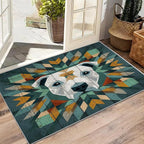 Pitbull Rugs for Bedroom - 4x5ft - Modern Geometric Dog Rustic Wood Grain Rugs for Living Room Non Slip Low Pile Machine Washable Area Rug, Dog Carpets Home Decor & Gifts