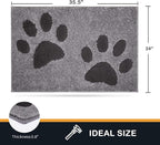 PURRUGS Dirt Trapping Door Mat 24" x 35.5", Non-Skid/Slip Machine Washable Microfiber Entryway Rug, Dog Doormat, Super Absorbent Welcome Mat for Muddy Wet Shoes and Paws, Grey