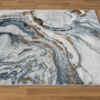 LUXE WEAVERS Marble Effect Abstract Blue 5x7 Area Rug