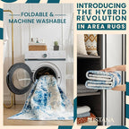 Istana Hallway Runner Rug 2.5x8 - Blue/Ivory Kitchen Rugs Non Slip Washable -Silk's Soft Touch Carpet Runner - Stylish Rugs for Home