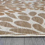 Beverly Rug Outdoor Rug 5x7 Modern Exotic Tropical Leaf Area Rugs for Indoor and Outdoor Patio Deck Porch Garden Water Resistant Washable Outside Carpet (5 x 7 Beige)