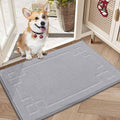 BEQHAUSE Door Mat 20" x 32", Non-Slip Door Mats Indoor Entryway Rugs Washable Low-Profile Absorbent and Stain Resist Floor Mats, Dog Door Mat for Front Back Door, Muddy Wet Shoes & Paws, Light Grey