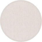 CAMILSON Easy Jute Round Rug 6ft Indoor Outdoor Off-White Color Fiber Area Rugs for Living Room and Patio Rug Herringbone Boho Woven Design Easy-Cleaning Washable Outside Carpet Alfombras (6 Round)