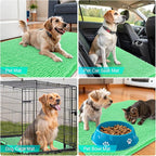 OLANLY Dog Door Mat for Muddy Paws 36x24, Absorbs Moisture and Dirt, Absorbent Non-Slip Washable Doormat, Quick Dry Chenille Mud Mat for Dogs, Entry Indoor Entryway Carpet for Inside Floor, Mint Green
