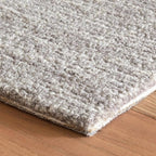 Dash & Albert Crosshatch Dove Grey Hand Micro Hooked Wool Rug, 8.5 X 11.5 Feet, Grey Solid Pattern