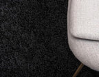 Unique Loom Solid Shag Collection Area Rug (7' 10" Round, Jet Black)
