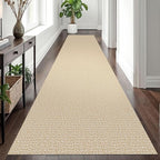 EARTHALL Long Runner Rug 3x12 Ft Washable Runners for Hallways Cotton Non Slip Entryway Runner Braided Kitchen Runner Indoor Outdoor Carpet Runners for Entryway, Hall, Foyers, Golden Beige/White