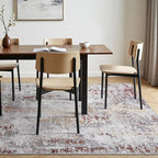 Toneed Abstract Area Rug Modern Washable Rug Soft Non Slip Rug Low Pile for Bedroom Living Room Dining Room Taupe Grey Brown 9x11 Feet