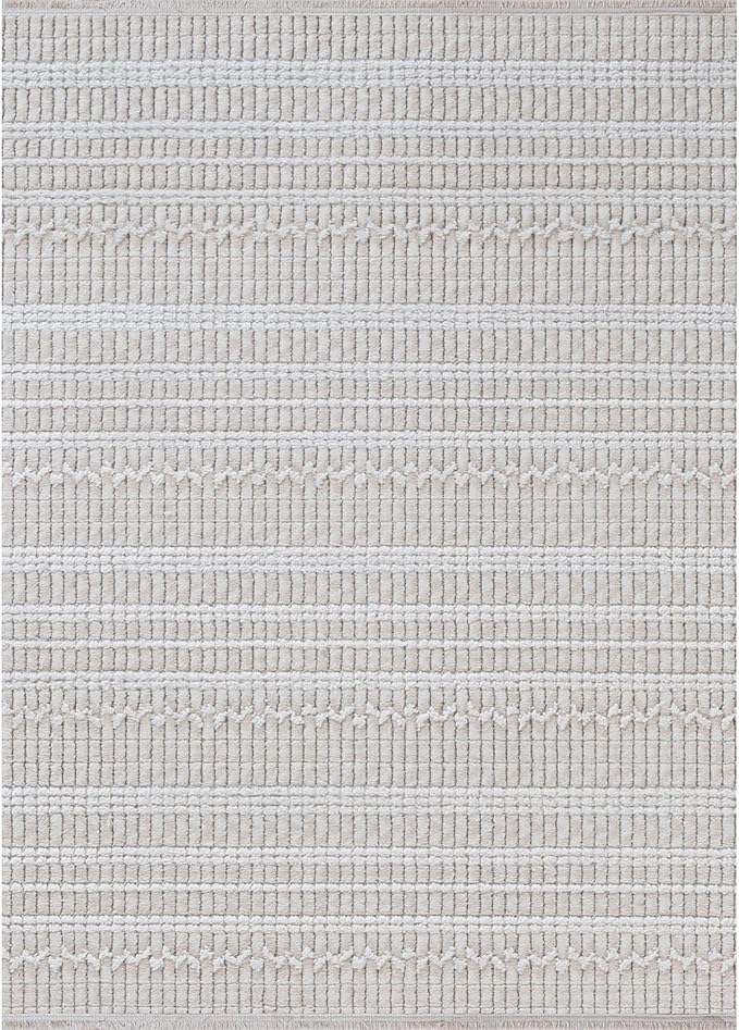 Modern Indoor Rug Stripe 4x6 Area Rugs for Living Room Luxury Kitchen Bedroom Durable Soft Geometric Durable Low and High Pile Stain Resistant Non Shedding Area Carpet 4x6