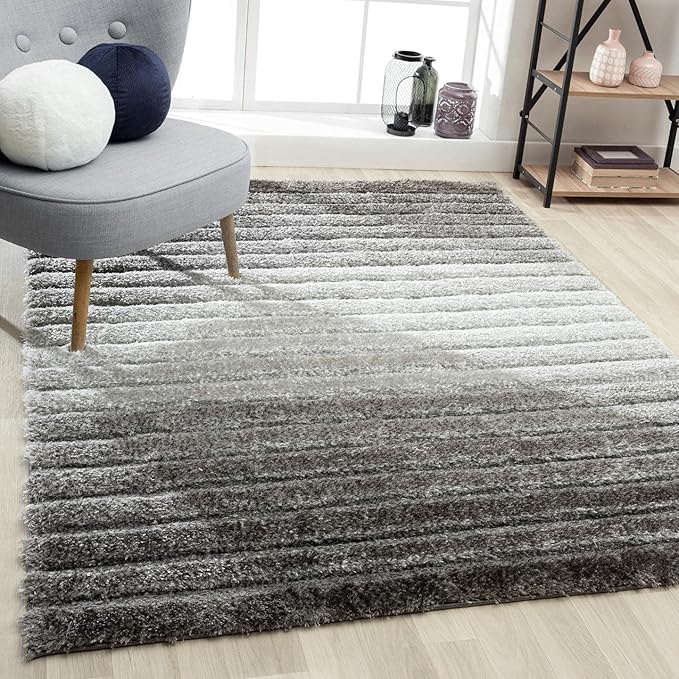 LUXE WEAVERS Lantanas Collection 7119 Grey 5x7 Modern Geometric Area Rug