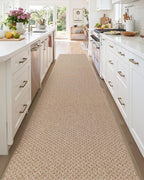 Color&Geometry Door Mat 3'x12' Runner Rug with Rubber Backing, Non Slip Washable Hallway Runner Kitchen Runner Rug, Carpet Runners for Hallway Living Room Bedroom, Beige (Rolled-up NO Creases)