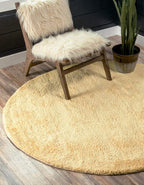 Unique Loom Solo Collection Area Rug - Calabasas (6' 1" Round, Yellow)