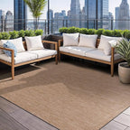 Beverly Rug Indoor Outdoor Rug 6x9, Washable Outside Carpet for Patio, Deck, Porch, Solid Modern Area Rug, Water Resistant, Jute Beige