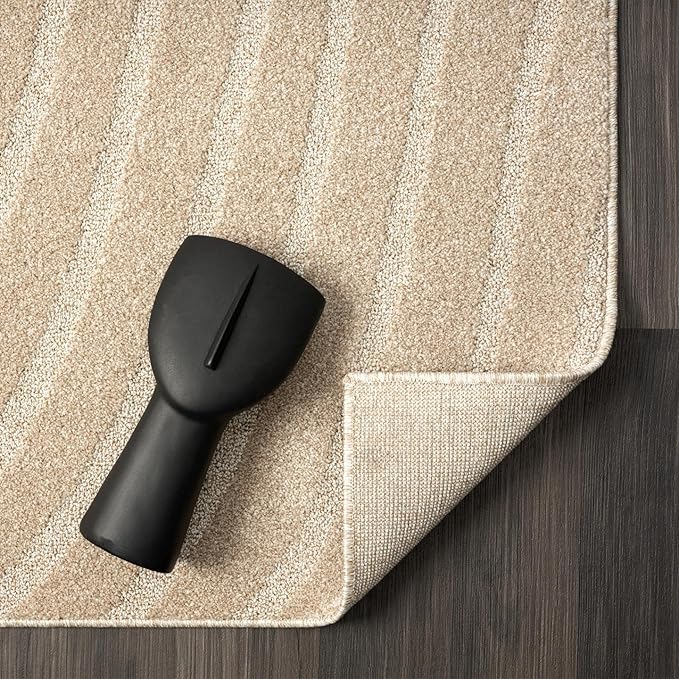 LUXE WEAVERS Modern Geometric Wave Beige 2x3 Area Rug