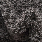 Unique Loom Solid Shag Collection Area Rug (7' 10" x 10' Oval, Graphite Gray)
