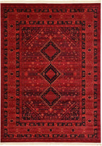 Unique Loom Tekke Collection Area Rug - Sheibani (7' 10" x 11' Rectangle, Red/ Black)