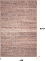 GLN Rugs Contemporary Collection - Machine Washable Area Rug, Contemporary Washable, Non Slip, Low Pile Chenille Rug, Living Room, Bedroom, Kitchen Rug (2' x 3' Terra/Brown)