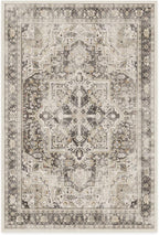 RUGGABLE Washable Vintage Area Rug – Kamran Hazel 6x9, Stain-Resistant, Non-Slip – Medium Machine Washable Rugs for Living Room, Bedroom, Hallway, Entryway & Office–with Cushioned Pad