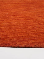 Hand Knotted Loom Wool ECO-Friendly Area Rugs - 6'x6', Round, Light Red Color, Solid Plain Design, High Pile Handmade Anti Skid Area Rugs for Living Room, Bed Room (L00111)