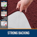 OLANLY Bathroom Rugs 36x24, Extra Soft Absorbent Chenille Bath Rugs, Rubber Backing Quick Dry, Machine Washable Bath Mats for Bathroom Floor, Tub and Shower, Home Decor Accessories, Andorra Red-Brown
