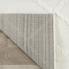Antep Rugs Palafito 5x7 Geometric Shag Diamond High-Low Pile Textured Indoor Area Rug (White, 5'3" x 7'6")
