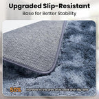 Zentavio Area Rugs for Living Room Large Rugs for Bedroom 8x10 Carpet Fluffy Fuzzy Soft Shag Aesthetic Plush High Pile Gray Throw Rug for Nursery Kids Room Dorm Tie-Dyed Blue Grey