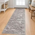 KILOCOCO Boho Kitchen Runner Rug 2x6 Washable Runner Rug, Soft Runners for Hallways Non Slip Printed Distressed Laundry Room Rug, Low-Pile Rug for Entryway/Bedroom/Living Room, Taupe
