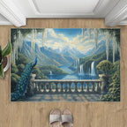 Peacock Rug Small - 3x5 Rug, Peacock Decor Washable Rugs for Living Room, Nature Waterfall Carpet, Natural Landscapes Non-Slip Area Rugs for Bedroom, Aesthetics Carpet - Peafowl Home Decor & Gifts