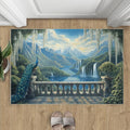 Peacock Rug Small - 4x5 Rug, Peacock Decor Washable Rugs for Living Room, Nature Waterfall Carpet, Natural Landscapes Non-Slip Area Rugs for Bedroom, Aesthetics Carpet - Peafowl Home Decor & Gifts