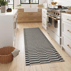 Lahome Striped Easy Jute Entryway Runner, 2x6 Kitchen Mats for Floor Black Rug Runners for Hallways Non Slip Indoor Outdoor Carpet, Farmhouse Non Shedding Floor Carpet for Laundry Porch Corridor