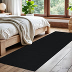EARTHALL Washable Runner Rug 2x7 Ft Non Slip Runners for Hallways Cotton Rubber Backed Kitchen Runner Braided Indoor Floor Carpet Runners for Entryway, Hallway, Kitchen, Bedroom, Black