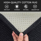 KOZYFLY Runners for Hallways 2x5 ft Washable Kitchen Runner Non Slip Rubber Backed Hall Runners Cotton Entryway Runner Rugs Floor Carpet for Indoor Backdoor Bedroom Kitchen, Black/Dark Grey