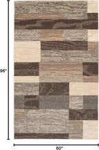 SUPERIOR Indoor Area Rug, Jute Backed, Modern Geometric Patchwork Floor Decor for Bedroom, Office, Living Room, Entryway, Hardwood Floors, Rockwood Collection, 5' x 8', Slate