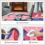 Cartoon Peacock Rug Small - 4x6 Rug, Colorful Peacock Washable Rugs for Living Room, Floral Botanical Carpet, Boho Non-Slip Area Rugs for Bedroom, Peafowl Carpet - Peafowl Home Decor & Gifts