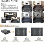 2x8 Machine Washable Runner Rug, Kitchen Hallway Area Rug, Black Vintage Moroccan Rug Ultra Non-Slip Low Pile Soft Faux Wool Carpet, Kids and Pets Friendly for Bedroom Entryway Bedside Decor Rug