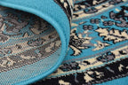Unique Loom Sialk Hill Collection Area Rug - Washington (8' Round Turquoise/Black)