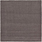 Unique Loom Solid Shag Collection Area Rug (8' Square, Graphite Gray)
