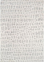 Beverly Rug Micro Loop Area Rug Gray/White 5x7 Abstract Modern Luxury Irregular Grid Durable Soft Indoor Rugs for Living Dining Room Office Stain Resistant Non Shedding Casual Indoor Carpet 5 x 7