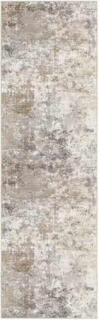 3X10 Washable Runner Rug for Hallway: Soft Neutral Modern Abstract Area Rug - Non-Slip Low Pile Long Throw Indoor Carpet for Kitchen Entryway Kitchen Bedroom Laundry- Brown Grey